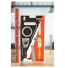 Boyama Seti - Spatula-10cm Rulo +yedeği -Kestirme Fırça-Maskeleme bant