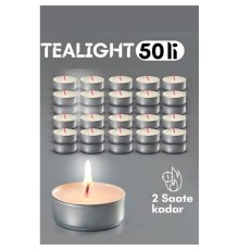 Tealight Mum 50 Adet - Kokusuz Dekoratif Mum