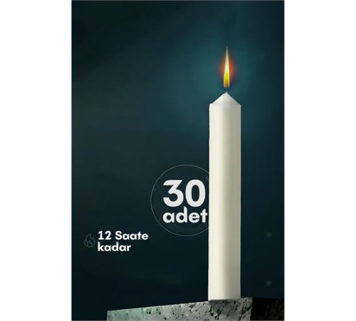 Klasik Mum 30 Adet - Kokusuz Mum Klasik Mum 30 Adet - Kokusuz Mum
