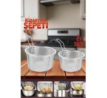 2 Boy Kızartma Süzgeci Patates Kızartma Filtresi 304 Paslanmaz Çelik