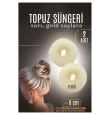 GOLD Mini Saç Topuz Süngeri  2 ADET 6 CM Çap 2.5 cm Kalınlık