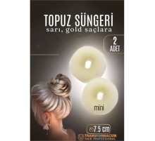 GOLD Mini Saç Topuz Süngeri  2 ADET 7.5 CM Çap 3 cm Kalınlık