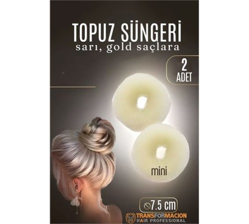 GOLD Mini Saç Topuz Süngeri 2 ADET 7.5 CM Çap 3 cm Kalınlık GOLD Mini Saç Topuz Süngeri 2 ADET 7.5 CM Çap 3 cm Kalınlık