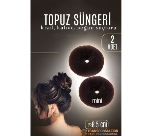 KAHVE Mini Saç Topuz Süngeri  2 ADET 8.5 CM Çap 3.5 cm Kalınlık