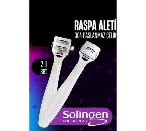 Raspa Aleti - Jiletli Ayak Topuk Törpüsü 2 adet Solingen Profesyonel Raspa Aleti - Jiletli Ayak Topuk Törpüsü 2 adet Solingen Profesyonel