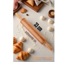 Ahşap Merdane Hamur Açma Merdanesi - 33 cm Küçük Mutfak Merdanesi