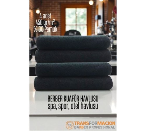 Kuaför Berber Havlusu 4 ADET Pamuk Berber Havlusu 50x90 Siyah Kuaför Berber Havlusu 4 ADET Pamuk Berber Havlusu 50x90 Siyah