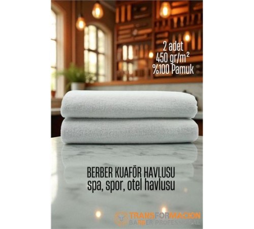 Kuaför Berber Havlusu 2 ADET Pamuk Berber Havlusu 50x90 Beyaz