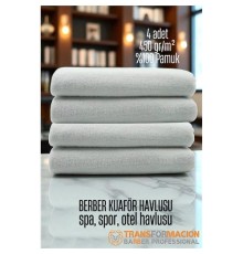 Kuaför Berber Havlusu 4 ADET Pamuk Berber Havlusu 50x90 Beyaz