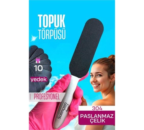 Çelik Topuk Törpüsü - 10 Yedekli Profesyonel Çelik Topuk Törpüsü Solingen Professional Çelik Topuk Törpüsü - 10 Yedekli Profesyonel Çelik Topuk Törpüsü Solingen Professional