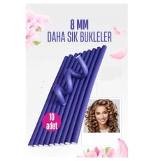 Sosis Latex Bigudi - Isısız Saç Bigudisi - 10 Adet 8 mm