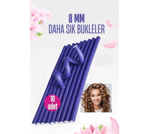 Sosis Latex Bigudi - Isısız Saç Bigudisi - 10 Adet 8 mm Sosis Latex Bigudi - Isısız Saç Bigudisi - 10 Adet 8 mm