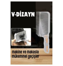 Kuaför Berber V Dizayn Kavisli Kontur Kesim Tarağı