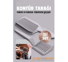 Kuaför Berber Kavisli Kontur Kesim Tarağı 2 li SET