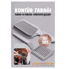 Kuaför Berber Kavisli Kontur Kesim Tarağı 2 li SET