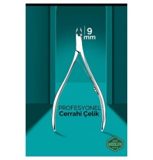 9 mm Manikür Pedikür Makası - Et Makası - Kütikül Temizleyici Pens Profesyonel Cerrahi Çelik