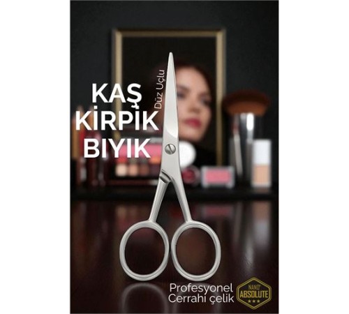Kaş Kirpik Makası - Bıyık Makası Profesyonel Cerrahi Çelik Kaş Kirpik Makası - Bıyık Makası Profesyonel Cerrahi Çelik