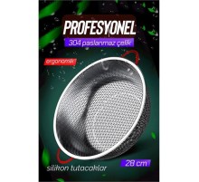 28 CM Kevgir Yuvarlak Süzgeç Profesyonel 304 Paslanmaz Çelik