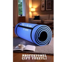 Pilates Matı- Spor Matı - Yoga Matı 11 mm Çift Taraflı Mavi