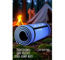 Uyku Matı - Kamp Matı - Piknik Çadır Matı 11 mm Çift Taraflı Mavi