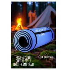 Uyku Matı - Kamp Matı - Piknik Çadır Matı 11 mm Çift Taraflı Mavi