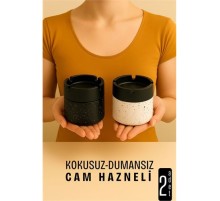 Cam Küllük - Desenli 2 li Küllük Seti  Kafe Küllüğü Restoran Küllüğü Masaüstü Küllük