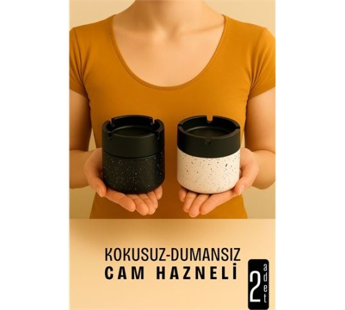 Cam Küllük - Desenli 2 li Küllük Seti  Kafe Küllüğü Restoran Küllüğü Masaüstü Küllük