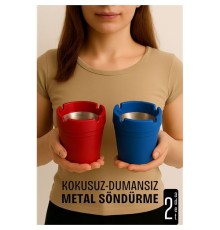 Kokusuz Dumansız Küllük - 2 li Küllük Seti Kafe Küllüğü Restoran Küllüğü Masaüstü Küllük