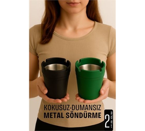 Kokusuz Dumansız Küllük - 2 li Küllük Seti Kafe Küllüğü Restoran Küllüğü Masaüstü Küllük