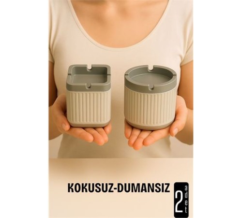 Kokusuz Dumansız Küllük - 2 li Küllük Seti Kafe Küllüğü Restoran Küllüğü Masaüstü Küllük