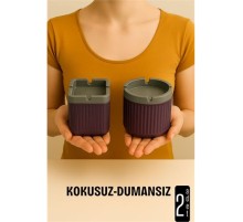 Kokusuz Dumansız Küllük - 2 li Küllük Seti Kafe Küllüğü Restoran Küllüğü Masaüstü Küllük