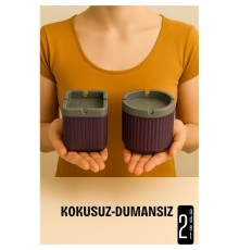 Kokusuz Dumansız Küllük - 2 li Küllük Seti Kafe Küllüğü Restoran Küllüğü Masaüstü Küllük