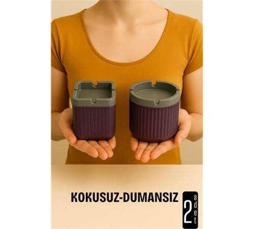 Kokusuz Dumansız Küllük - 2 li Küllük Seti Kafe Küllüğü Restoran Küllüğü Masaüstü Küllük