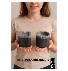 Kokusuz Dumansız Küllük -2 li Küllük Seti Kafe Küllüğü Restoran Küllüğü Masaüstü Küllük