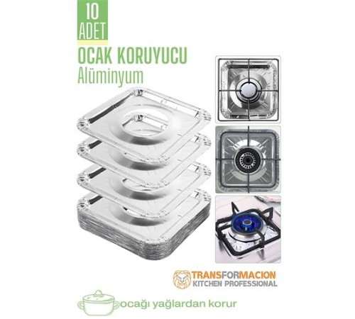Ocak Koruyucu Folyo - Kızartma Yemek Yağ Koruyucu Folyo 10 ADET