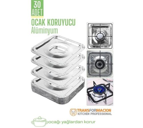 Ocak Koruyucu Folyo - Kızartma Yemek Yağ Koruyucu Folyo 30 ADET