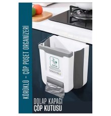Körüklü Çöp Kovası - Mutfak Dolap Kapağına Çöp Kutusu BEYAZ