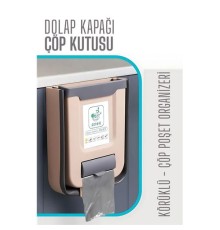 Körüklü Çöp Kovası - Mutfak Dolap Kapağına Çöp Kutusu LATTE