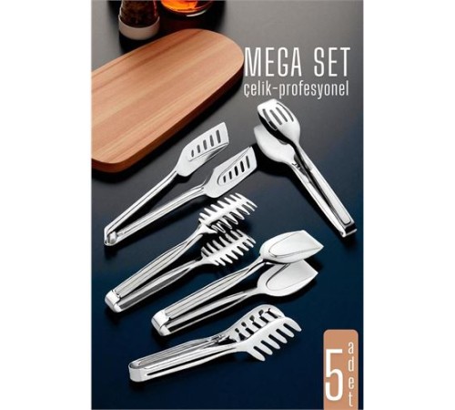 Mutfak Maşa Seti - Makarna Pasta Salata Çok Amaçlı Maşa 5 li SET 304 Paslanmaz Çelik Mutfak Maşa Seti - Makarna Pasta Salata Çok Amaçlı Maşa 5 li SET 304 Paslanmaz Çelik