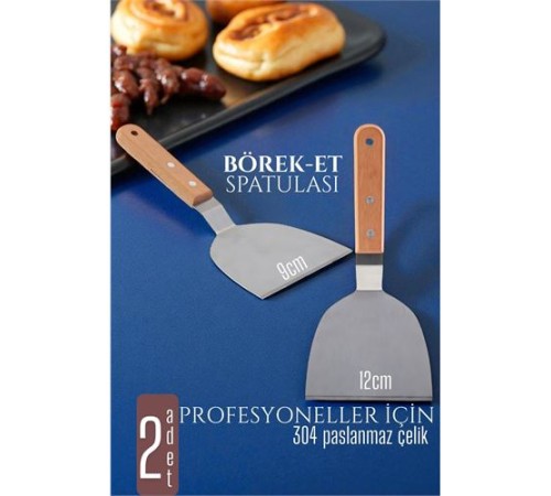 Mutfak Spatulası- Hamur Börek Et Spatulası 9 ve 12 cm 2 Lİ SET