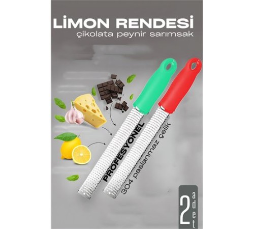 Limon Rendesi - Uzun Peynir Çikolata Sarımsak Rendesi 2 li set