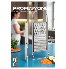 Rende Soyacak Seti - Sebze Oyacağı - Profesyonel Çelik 2 li set