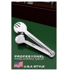 Amerikan Tip Mutfak Maşası 304 Paslanmaz Çelik Makarna Pasta Salata Çok Amaçlı Maşa