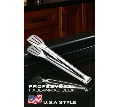 Amerikan Tip Mutfak Maşası 304 Paslanmaz Çelik Makarna Pasta Salata Çok Amaçlı Maşa Amerikan Tip Mutfak Maşası 304 Paslanmaz Çelik Makarna Pasta Salata Çok Amaçlı Maşa