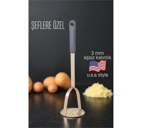 Patates Ezici 3 mm Kalınlık 304 Paslanmaz Çelik Havuç Muz Avokado Ezici Patates Ezici 3 mm Kalınlık 304 Paslanmaz Çelik Havuç Muz Avokado Ezici