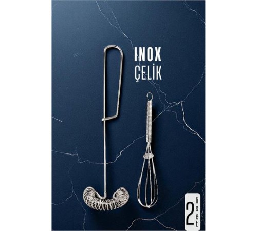 Inox Çelik Çırpıcı + Mini Çırpıcı Seti
