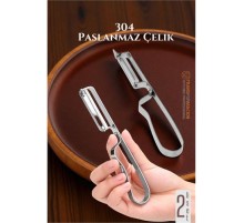 Soyacak Seti- Sebze Soyacağı Profesyonel Paslanmaz Çelik 2 li SET