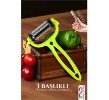 3 Bıçaklı Soyacak Seti - Sebze Soyacağı Profesyonel Paslanmaz Çelik 2 li SET