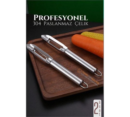 Soyacak Seti - Sebze Soyacağı Kabak Oayacağı Profesyonel Paslanmaz Çelik 2 li SET