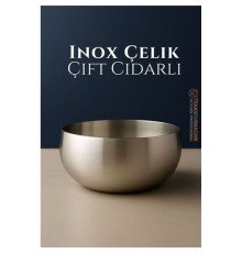 Çift Cidarlı Kase - Inox Çelik Kase  18 cm